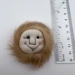 Handcrafted Pin Alaska Eskee-Moes 1981 Fur w/ Face Inuit Native Souvenir Button