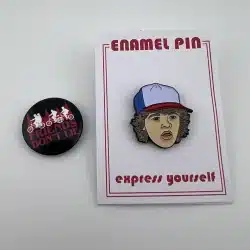 Stranger Things Dustin Henderson Pin And Friends Don’t Lie Button