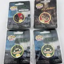 The Flash, Deathstroke, And Arrow Pins Funko Pop - Pop Pin - Lot Of 4
