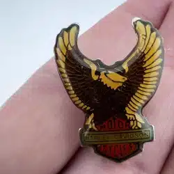 Vintage Harley Davidson Upwing Spread Eagle Enamel Lapel Pin