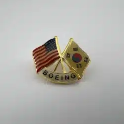 Boeing US & South Korea flags aircraft pin badge rare