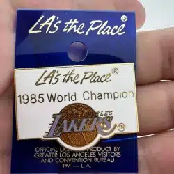 Vintage LA Lakers World Champions 1985 Lapel Hat Pin