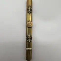 ANTIQUE PENCIL CASE HOLDER With Pencil - Fleur De Lis And Mont Saint Michel