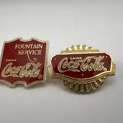 Vintage 1996 Drink Coca Cola Hat Lapel Pin Collectables - Set Of 2 Pins - Used