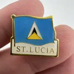 Beautiful St. Lucia Flag Lapel Hat Pin - Good Condition