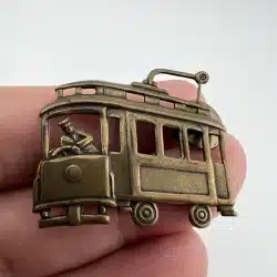 Vintage Tram Cable Street Trolley Car Lapel Hat Pin