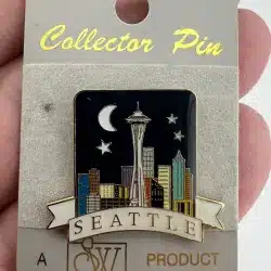 Seattle Skyline With Space Needle, Washington State USA Travel Pin - Scratches