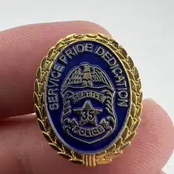 Seattle Police 35 Year Service Lapel Pin - Service Pride Dedication - Gold Tone