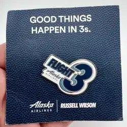 Alaska Airlines Flight 3 Russell Wilson Lapel Hat Pin - Minor Damage - Read