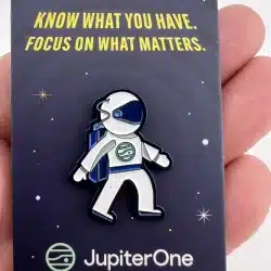 JupiterOne Astronaut Lapel Hat Pin - Used With Marks - Read Desc