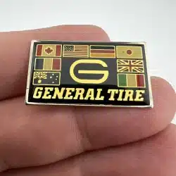 Vintage General Tire Lapel Hat Pin With Flags