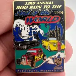 23rd Annual Rod Run to The End of the World Ocean Park, Washington Lapel Hat Pin