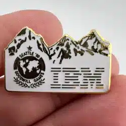 1990 IBM Seattle Goodwill Games Lapel Hat Pin - White version