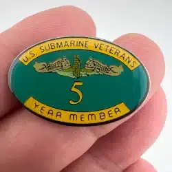 U.S. Submarine Veterans 5 Year Member Lapel Hat Pin - Used