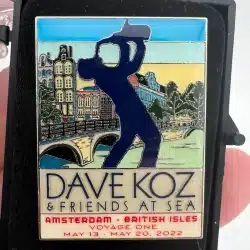 DAVE KOZ & Friends At Sea Voyage One Lapel Hat Pin Amsterdam British Isles