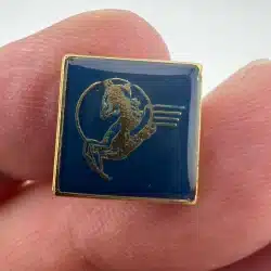 Vintage Pegasus Winged Horse Blue Gold Tone Enamel Lapel Pin Tie Tack