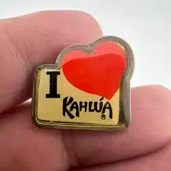 Vintage I Love Kahlúa Lapel Pin - I Heart Kahlua Pin - Used