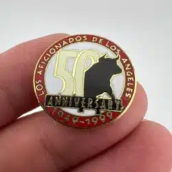 1999 Los Aficionados De Los Angeles 50th Anniversary Lapel Hat Pin With Bull