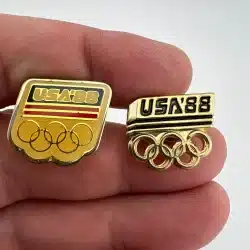1988 USA Olympic Lapel Hat Pins - Used with marks - Both pins included
