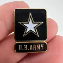 US ARMY STAR LOGO Military Hat Lapel Pin - Used With Marks