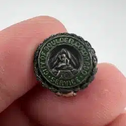 City Of Boulder Colorado 10 Year Service Lapel Hat Pin - LGB Sterling? AGED