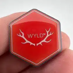 WYLD Red 6 Sided Lapel Hat Pin - Used