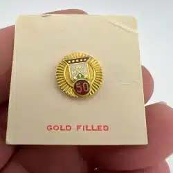 MWA Modern Woodmen Of America 1/10 10K Gold Fill 50 Year Member Pin