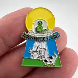 Roswell F.O.E. 3187 Lapel Hat Pin - Eagle Riders Pin - UFO, Alien, Cows