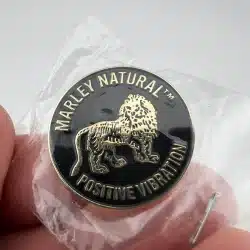 Marley Natural Positive Vibration Lapel Hat Pin with Lion