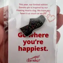 Dansko Floating Hearts Clog Lapel Pin - Go Where You're Happiest - LE Pin