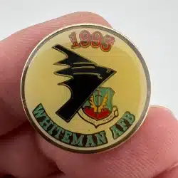 Vintage 1993 Whiteman AFB B-52 Bomber Lapel Hat Pin - Used with marks