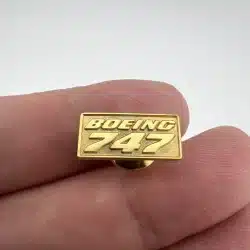 Boeing 747 Tie Tack Pin - Gold Tone Metal - New In Bag