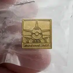 Boeing 747 Plane Lapel Hat Pin Back - Gold Tone Metal - New In Bag