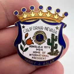 Vintage Lions Club Pin - California Nevada Honolulu 1976 MD4