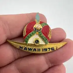 Vintage International Lions Club India Turban Hawaii 1976 Pin Brooch - Used