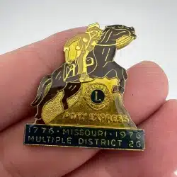 Vintage Lions Club Pin Brooch Missouri 1976 Multiple District 26 Pony Express