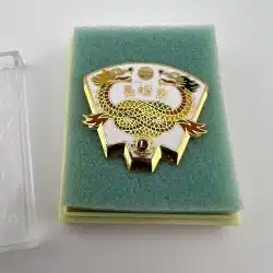 Vintage Nagasaki East Lions Club International Pin Brooch With 2 Dragons - USED