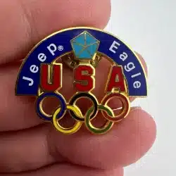 CHRYSLER JEEP EAGLE OLYMPIC HAT PIN TIE TAC * DAMAGE - READ DESC *