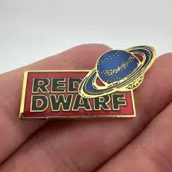 Vintage Red Dwarf Saturn Space Collectible Lapel Pin Pinback - Good condition