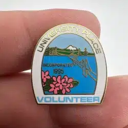 University Place Volunteer Pin - Featuring The Narrows and Mount Rainier