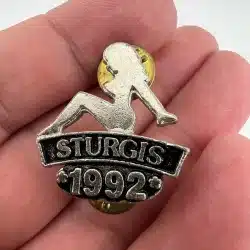 Vintage 1992 Sturgis Motorcycle Rally Lapel Hat Pin - Used