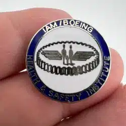 Vintage IAM Boeing Aircraft Health & Safety Institute Enamel Lapel Pin Pinback