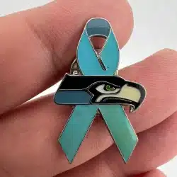 2008 Seattle Seahawks Blue Ribbon Awareness Lapel Hat Pin by Aminco