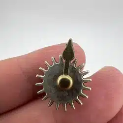 Cog Lapel Pin with Rotatable Hand - Hand is Off Center - Homemade?