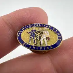 Vintage The Metropolitan Clubs of America Enamel Screwback Pin