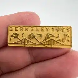 1999 Berkeley Kite Festival Gold Tone Collectors Pin with Golden Gate Bridge