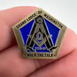 Grand Lodge of Washington Masonic Freemason Walk the Talk Enamel Lapel Pin