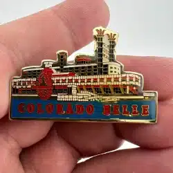 Vintage Colorado Belle Steamboat Gold Tone Red, White and Blue Collectors Pin
