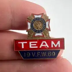 Team 19 V.F.W. 69 Lapel Pin - Veterans Of Foreign Wars - Scratches