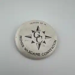 Rare GENCON IX 1976 PREMIER WARGAME CONVENTION BUTTON PIN TSR D&D AD&D RPG - OBO